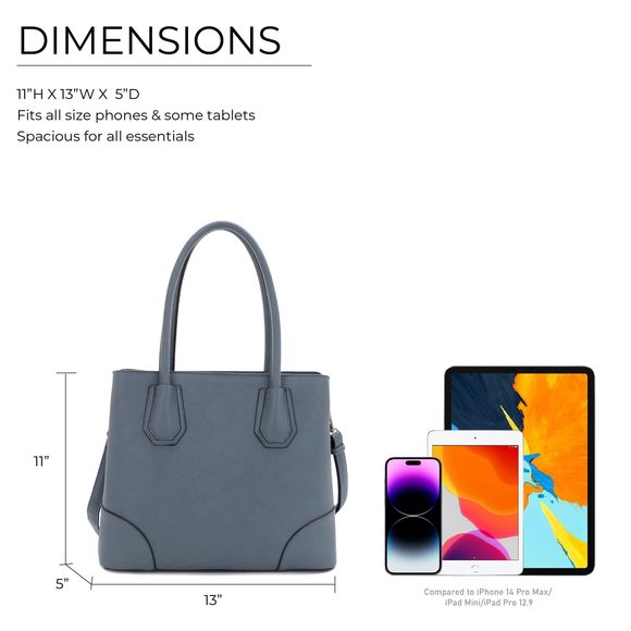 Concealed Carry Tote Bag Top Handle Satchel Purse Teal :> - Picture 4 of 6